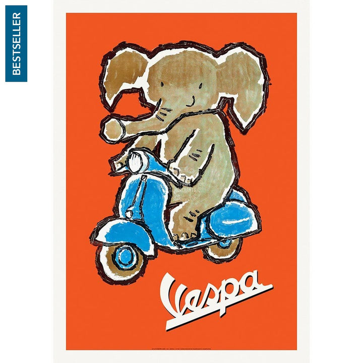 Vespa Elephant | Italy A3 297 X 420Mm 11.7 16.5 Inches / Unframed Print Art