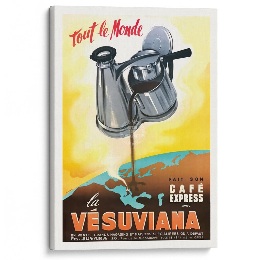 Vesuviana Coffee Maker | Italy A3 297 X 420Mm 11.7 16.5 Inches / Stretched Canvas Print Art