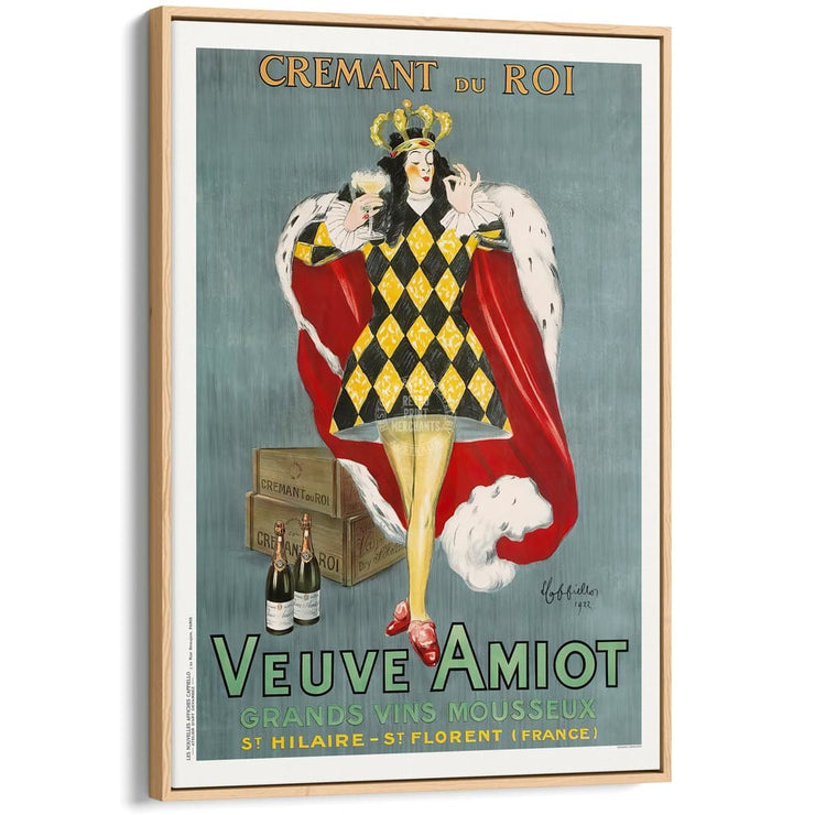 Veuve Amiot 1922 | France A4 210 X 297Mm 8.3 11.7 Inches / Canvas Floating Frame: Natural Oak Timber