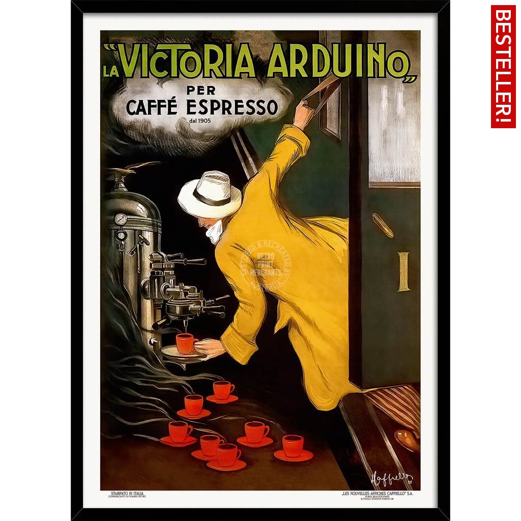 Victoria Arduino Espresso Coffee | Italy A3 297 X 420Mm 11.7 16.5 Inches / Framed Print - Black