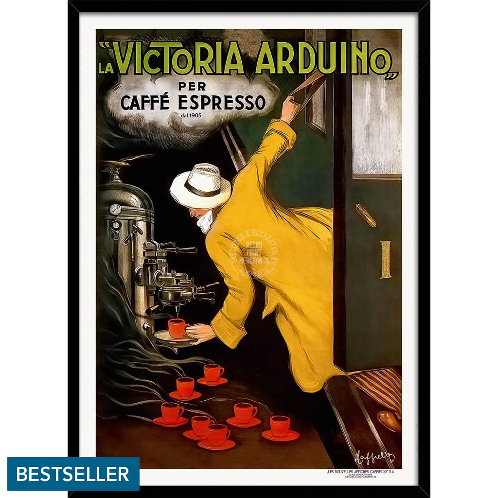 Victoria Arduino Espresso Coffee | Italy A3 297 X 420Mm 11.7 16.5 Inches / Framed Print - Black