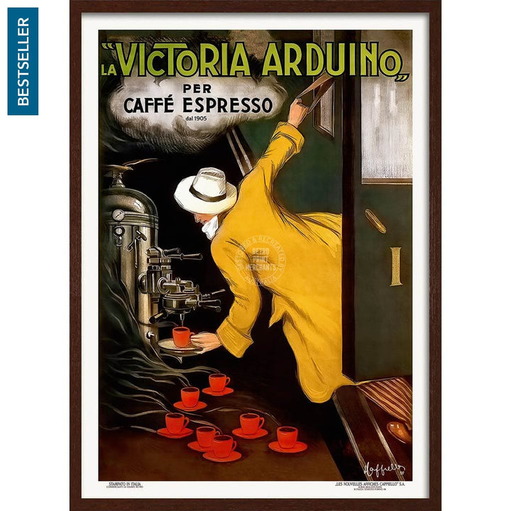 Victoria Arduino Espresso Coffee | Italy A3 297 X 420Mm 11.7 16.5 Inches / Framed Print - Dark Oak