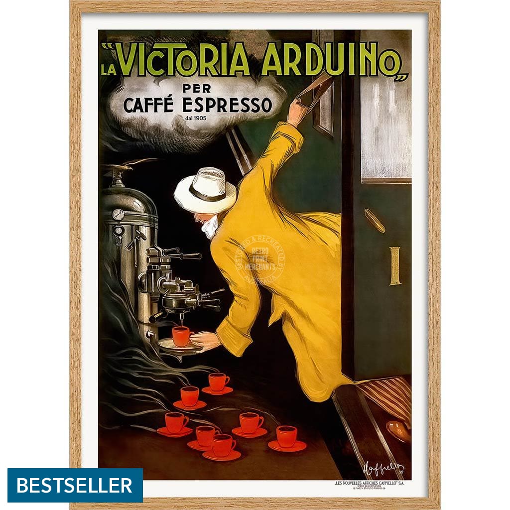 Victoria Arduino Espresso Coffee | Italy A3 297 X 420Mm 11.7 16.5 Inches / Framed Print - Natural