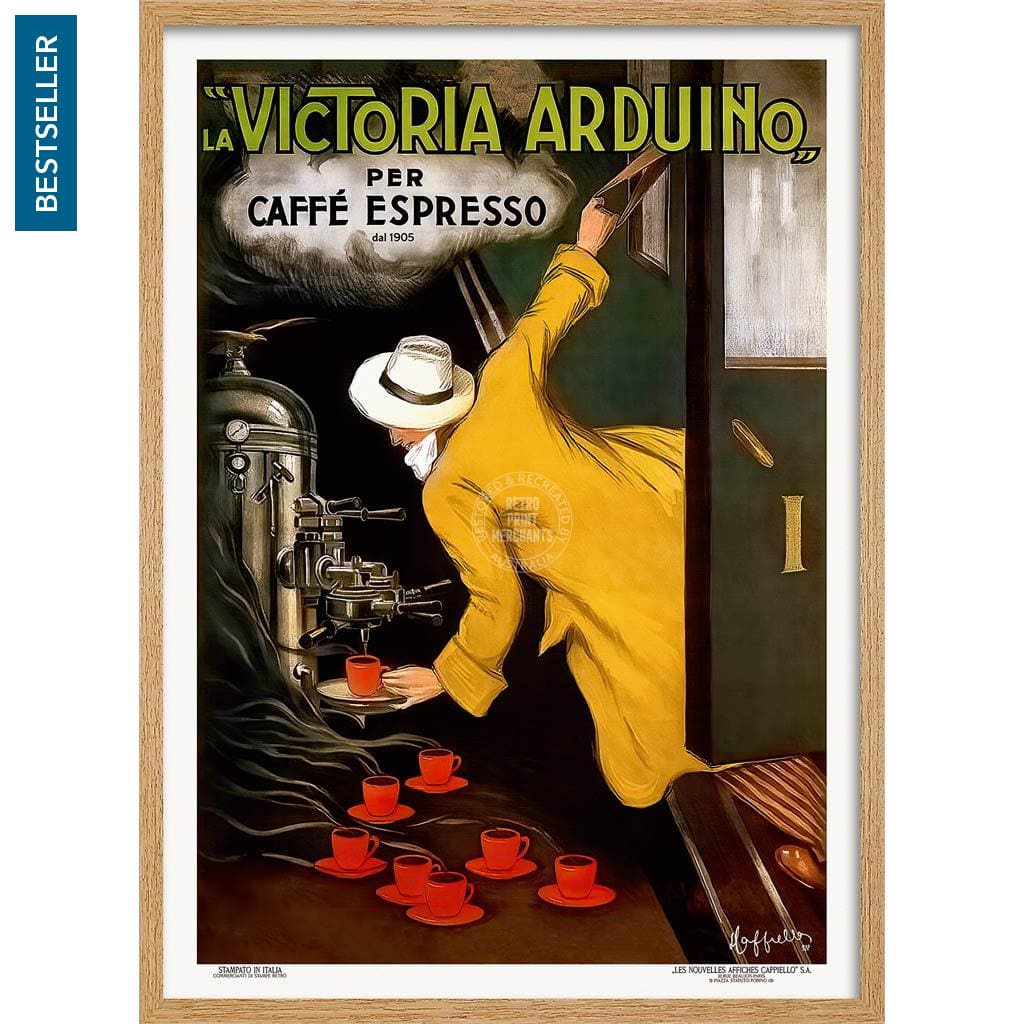 Victoria Arduino Espresso Coffee | Italy A3 297 X 420Mm 11.7 16.5 Inches / Framed Print - Natural