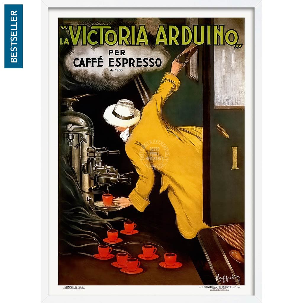 Victoria Arduino Espresso Coffee | Italy A3 297 X 420Mm 11.7 16.5 Inches / Framed Print - White