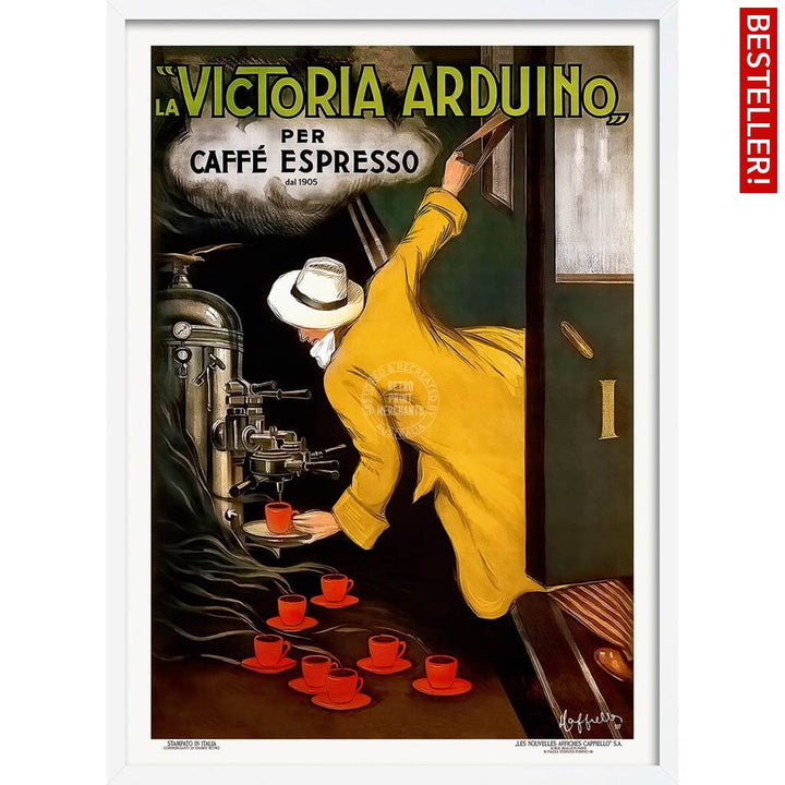 Victoria Arduino Espresso Coffee | Italy A3 297 X 420Mm 11.7 16.5 Inches / Framed Print - White