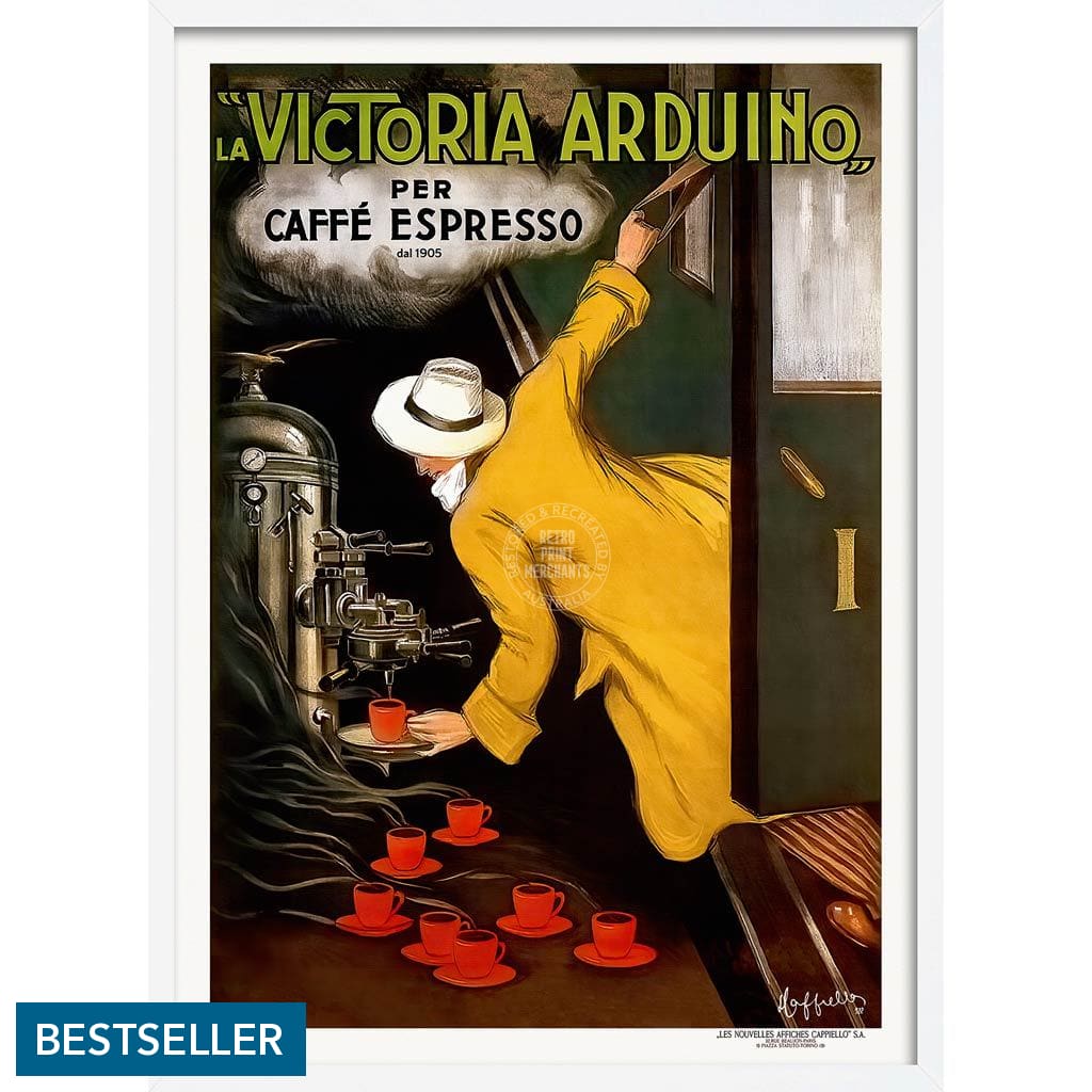 Victoria Arduino Espresso Coffee | Italy A3 297 X 420Mm 11.7 16.5 Inches / Framed Print - White