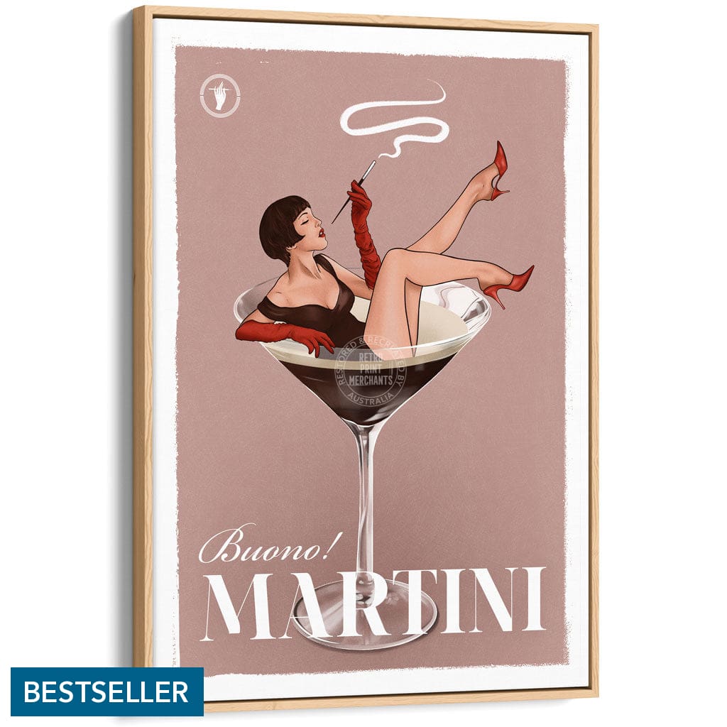 VINO LIMONCELLO & MARTINI FRAMED SET Print Art