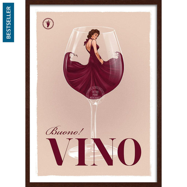 VINO | WORLDWIDE A3 | 297 x 420mm | 11.7 x 16.5 inches / Framed Print: Chocolate Oak Timber Print Art