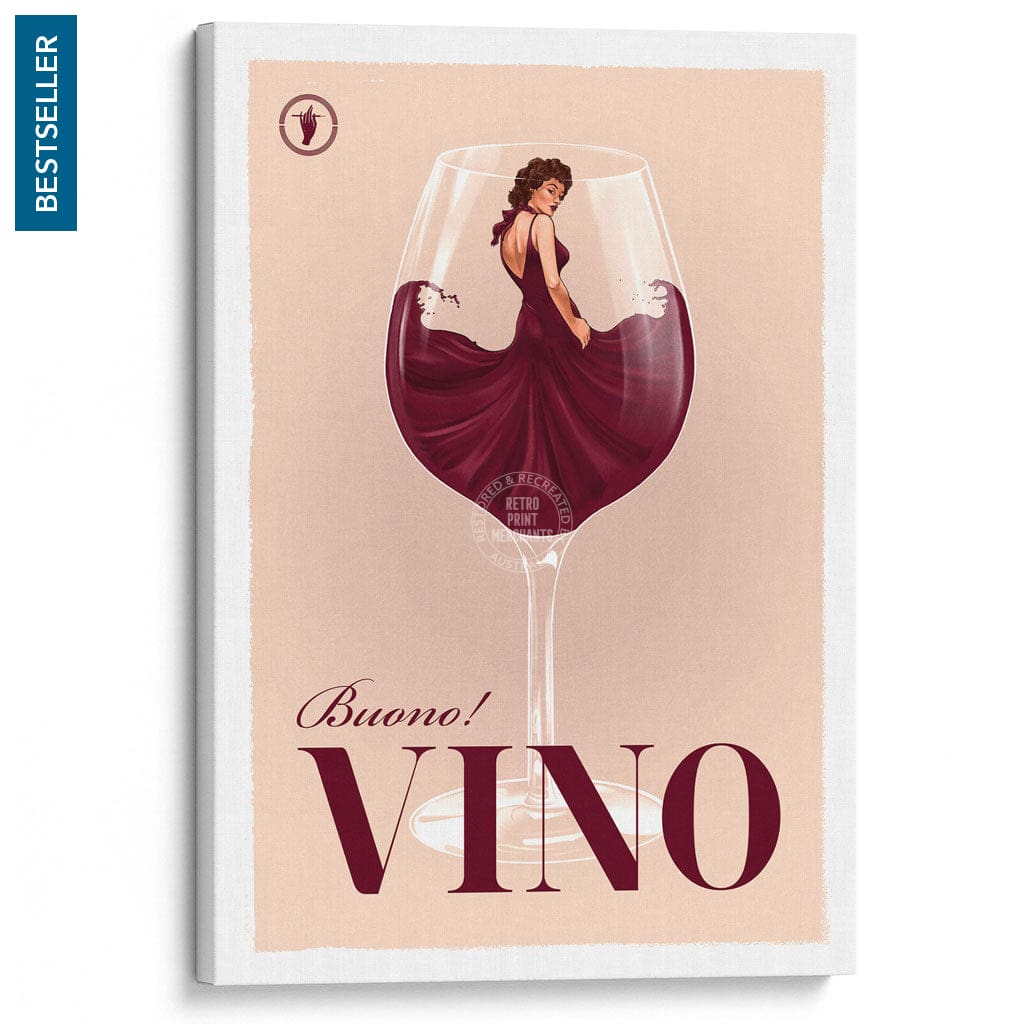 VINO | WORLDWIDE A3 | 297 x 420mm | 11.7 x 16.5 inches / Stretched Canvas Print Art