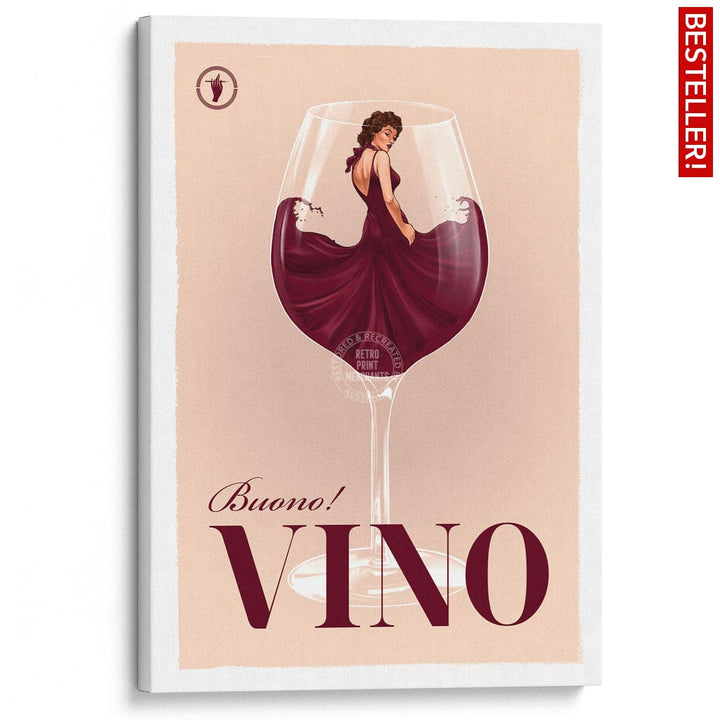 VINO | WORLDWIDE A3 | 297 x 420mm | 11.7 x 16.5 inches / Stretched Canvas Print Art
