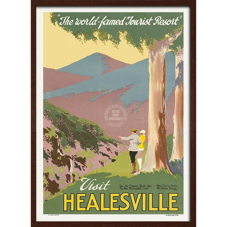 Visit Healesville | Australia 422Mm X 295Mm 16.6 11.6 A3 / Dark Oak Print Art