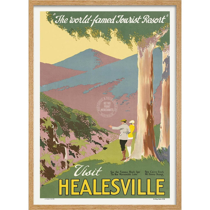 Visit Healesville | Australia 422Mm X 295Mm 16.6 11.6 A3 / Natural Oak Print Art