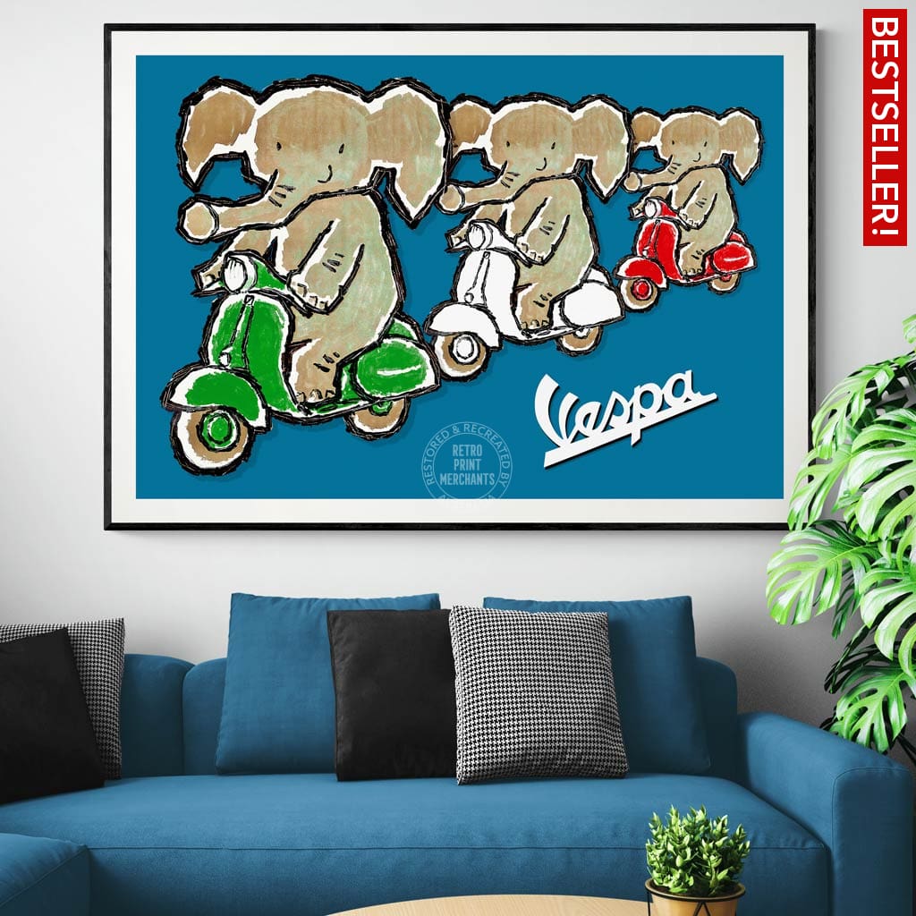 Viva Vespa Triplets | Italy Print Art