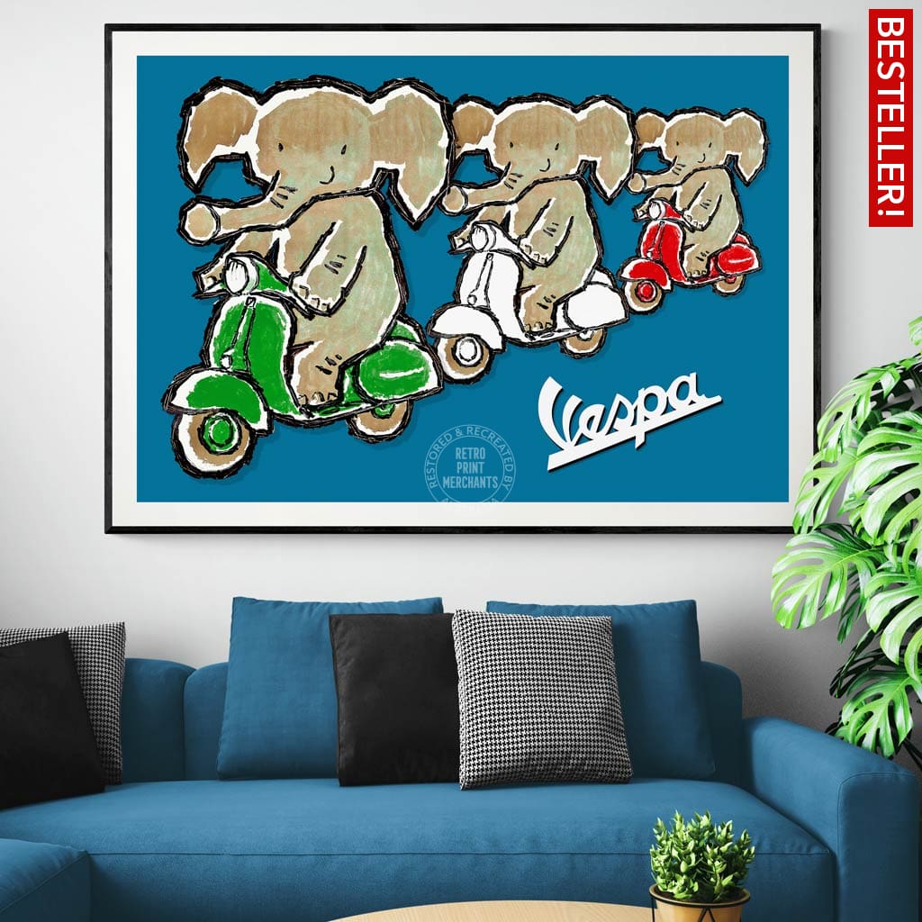 Viva Vespa Triplets | Italy Print Art
