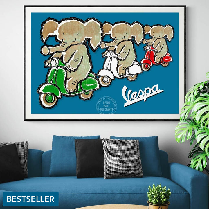 Viva Vespa Triplets | Italy Print Art