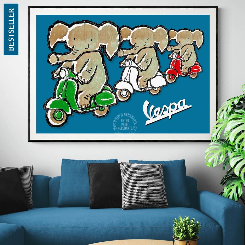 Viva Vespa Triplets | Italy Print Art