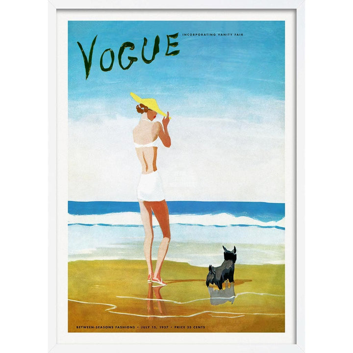 Vogue Beach Walk 1937 | Usa A3 297 X 420Mm 11.7 16.5 Inches / Framed Print - White Timber Art