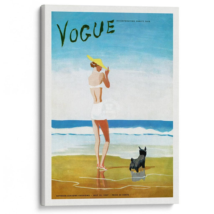 Vogue Beach Walk 1937 | Usa A3 297 X 420Mm 11.7 16.5 Inches / Stretched Canvas Print Art