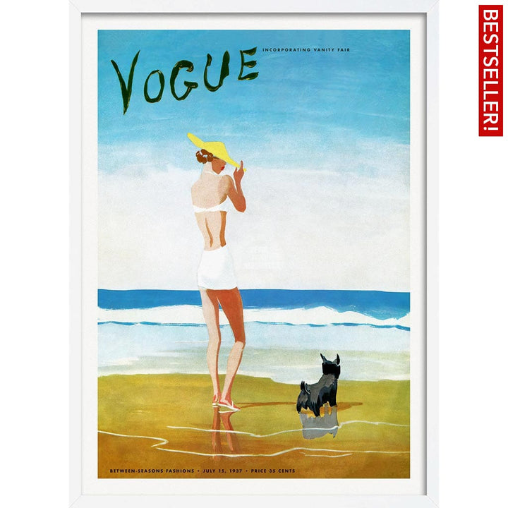 Vogue Beach Walk 1937 | Usa A3 297 X 420Mm 11.7 16.5 Inches / Framed Print - White Timber Art