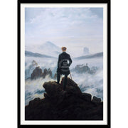 Wanderer Above The Sea Of Fog | Germany A3 297 X 420Mm 11.7 16.5 Inches / Framed Print - Black