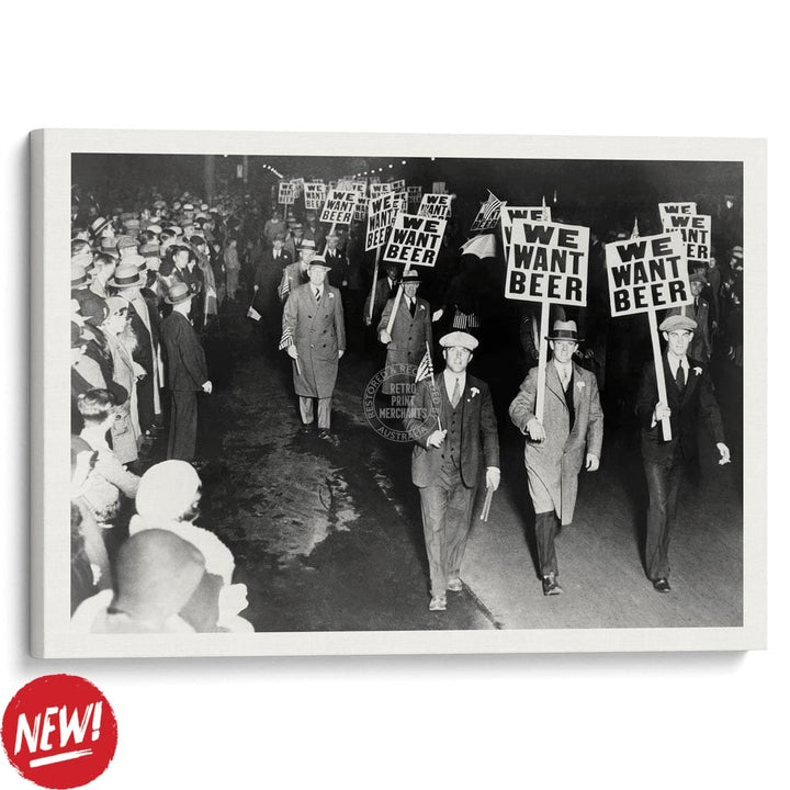 We Want Beer 1932 | Usa A4 210 X 297Mm 8.3 11.7 Inches / Stretched Canvas Print Art