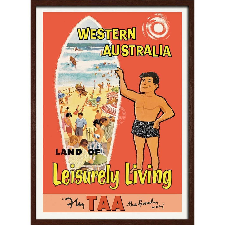 Western Australia | 422Mm X 295Mm 16.6 11.6 A3 / Dark Oak Print Art