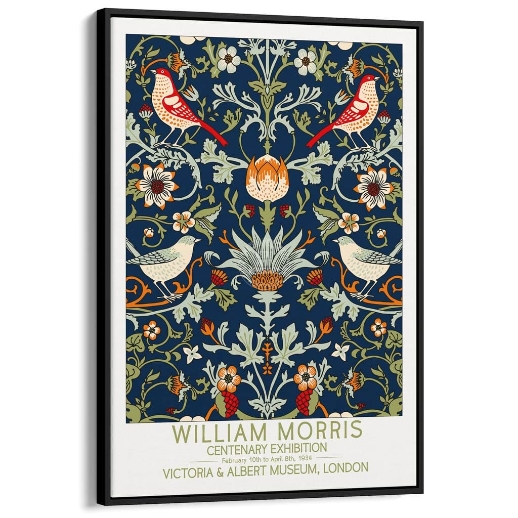 William Morris Birds & Flowers | Great Britain A3 297 X 420Mm 11.7 16.5 Inches / Canvas Floating
