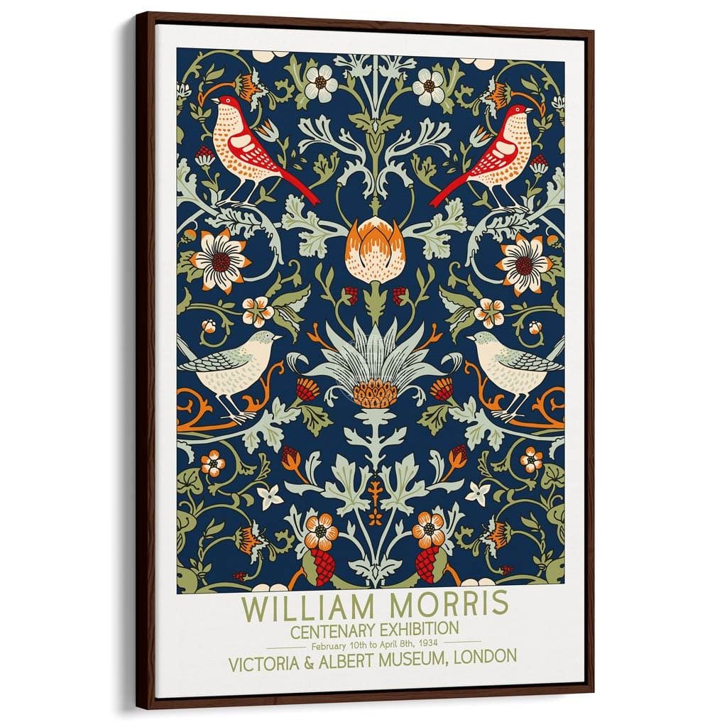 William Morris Birds & Flowers | Great Britain A3 297 X 420Mm 11.7 16.5 Inches / Canvas Floating