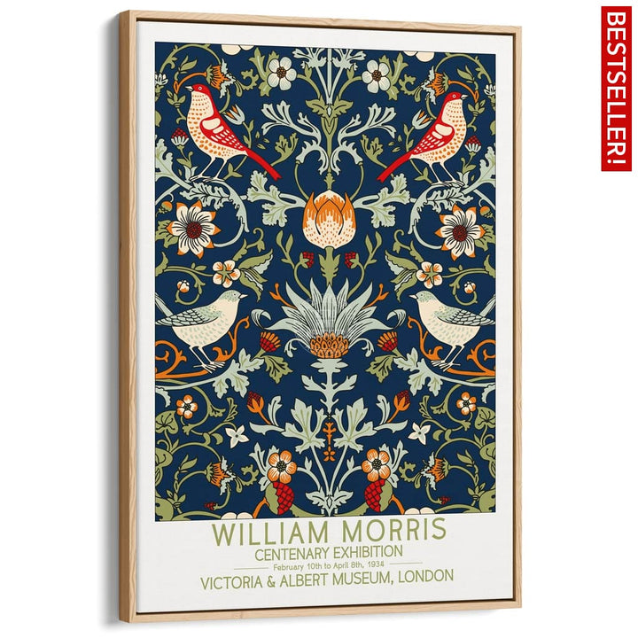 William Morris Birds & Flowers | Great Britain A3 297 X 420Mm 11.7 16.5 Inches / Canvas Floating