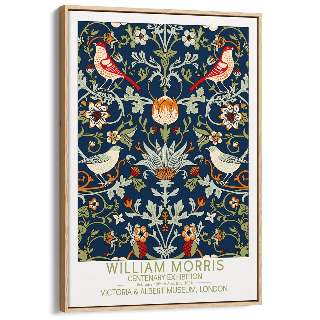 William Morris Birds & Flowers | Great Britain A3 297 X 420Mm 11.7 16.5 Inches / Canvas Floating