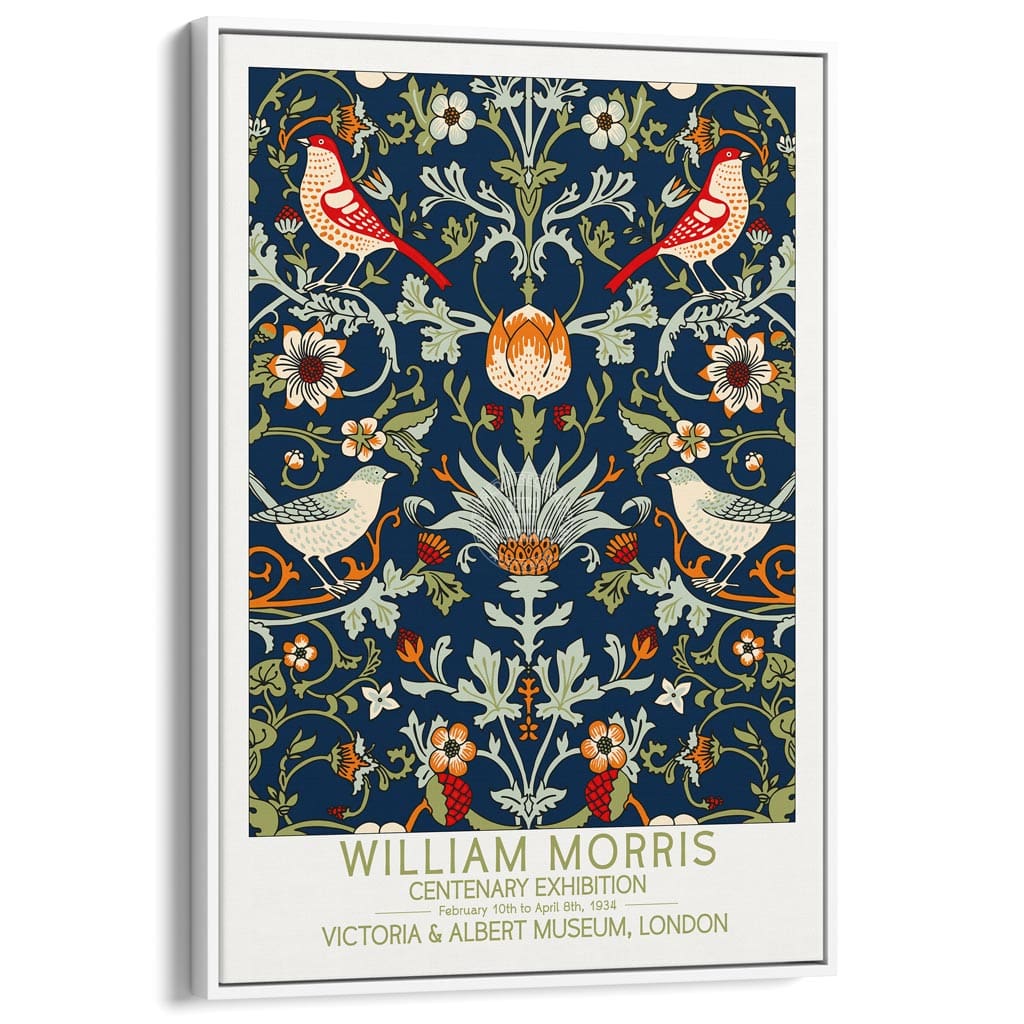 William Morris Birds & Flowers | Great Britain A3 297 X 420Mm 11.7 16.5 Inches / Canvas Floating
