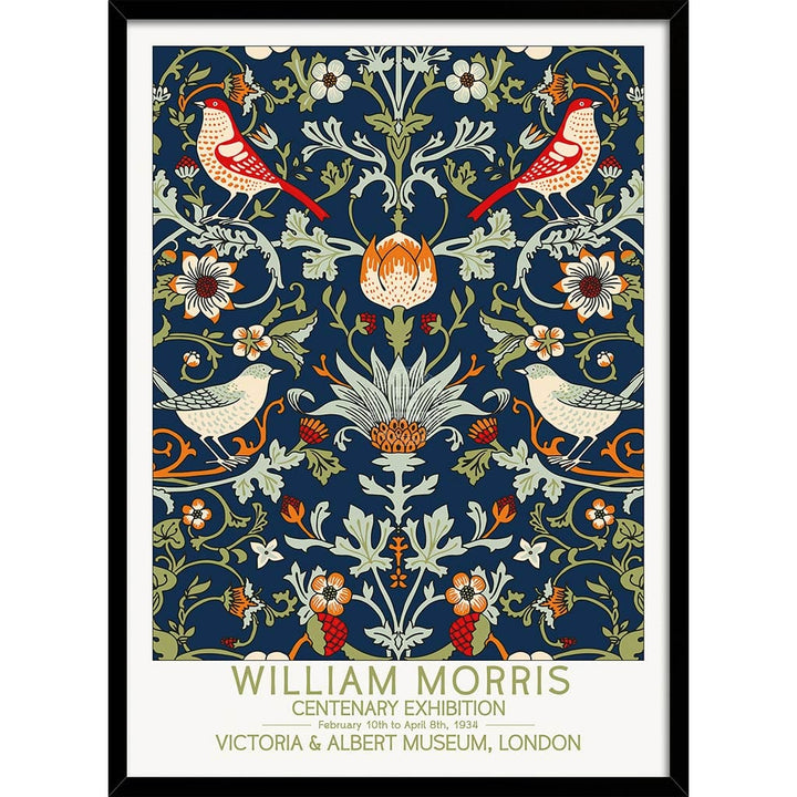 William Morris Birds & Flowers | Great Britain A3 297 X 420Mm 11.7 16.5 Inches / Framed Print -