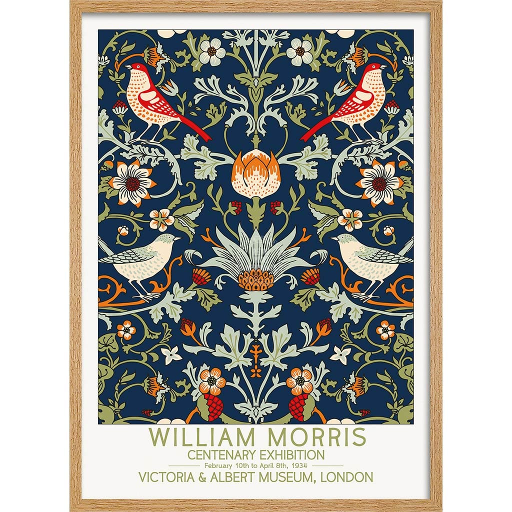 William Morris Birds & Flowers | Great Britain A3 297 X 420Mm 11.7 16.5 Inches / Framed Print -