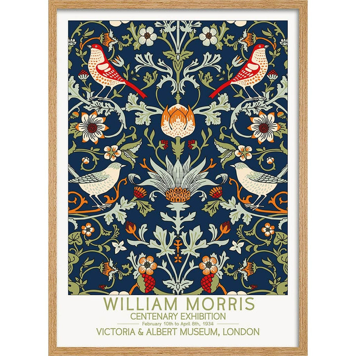 William Morris Birds & Flowers | Great Britain A3 297 X 420Mm 11.7 16.5 Inches / Framed Print -