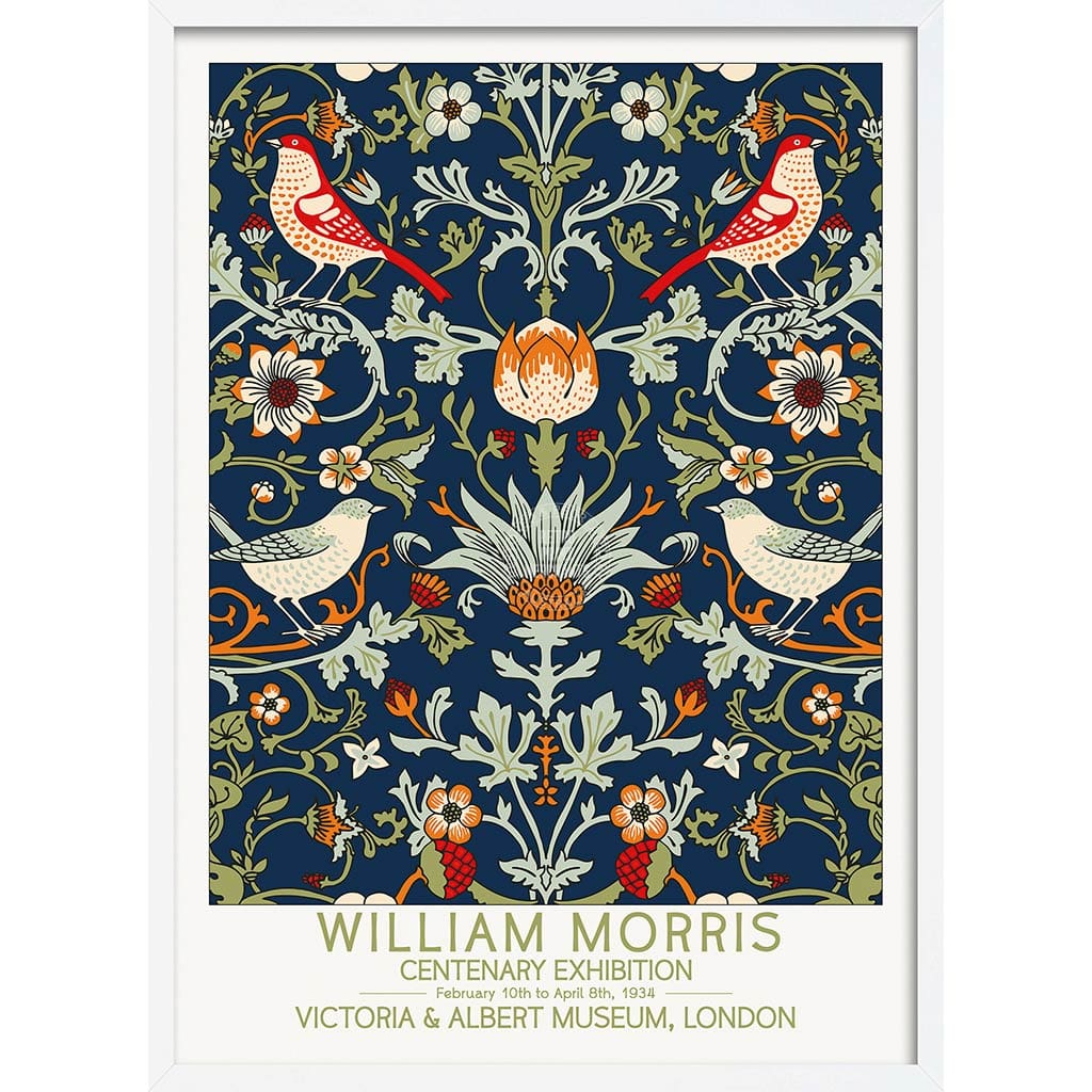 William Morris Birds & Flowers | Great Britain A3 297 X 420Mm 11.7 16.5 Inches / Framed Print -