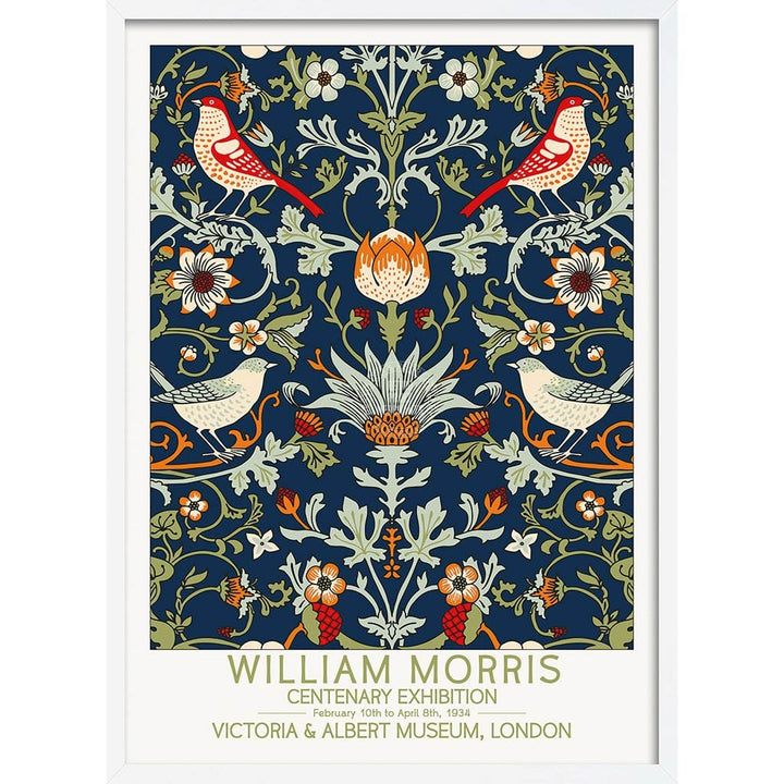 William Morris Birds & Flowers | Great Britain A3 297 X 420Mm 11.7 16.5 Inches / Framed Print -