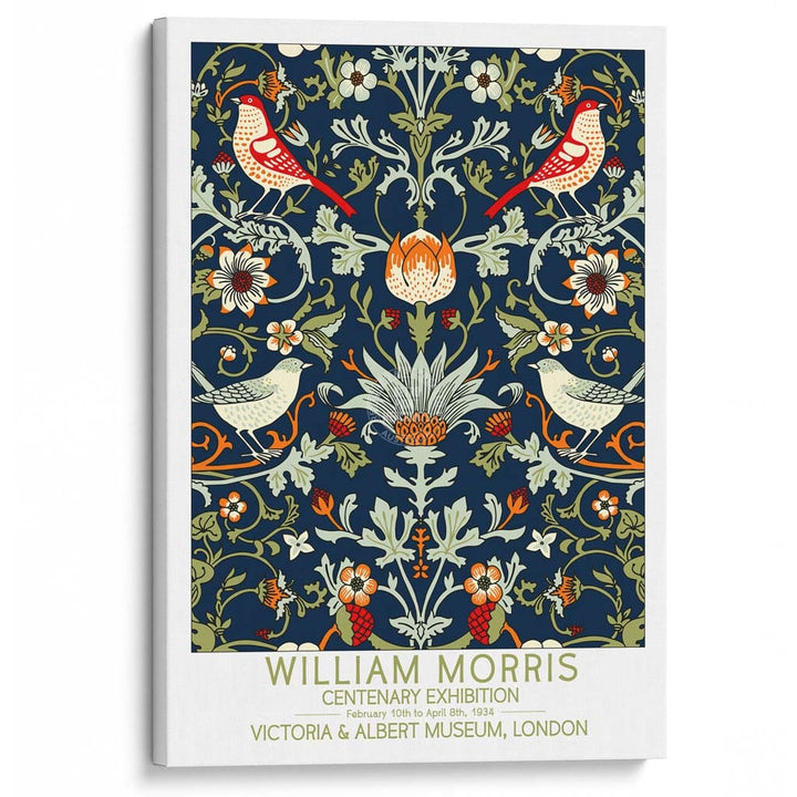 William Morris Birds & Flowers | Great Britain A3 297 X 420Mm 11.7 16.5 Inches / Stretched Canvas