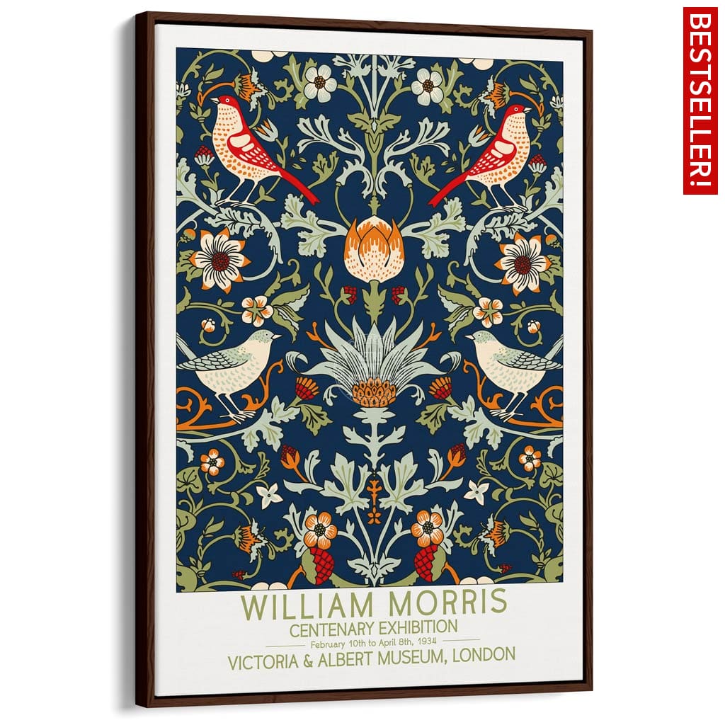 William Morris Birds & Flowers | Great Britain A3 297 X 420Mm 11.7 16.5 Inches / Canvas Floating