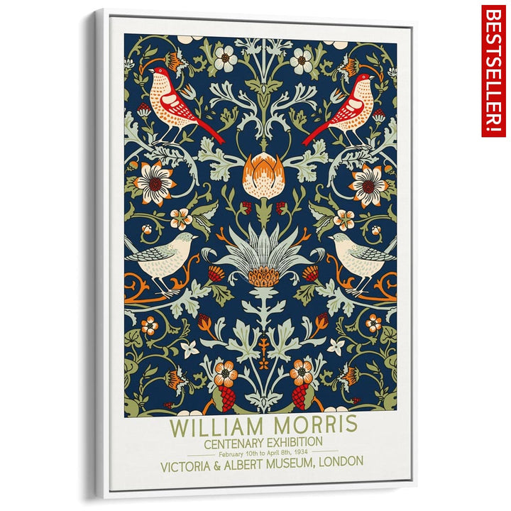 William Morris Birds & Flowers | Great Britain A3 297 X 420Mm 11.7 16.5 Inches / Canvas Floating