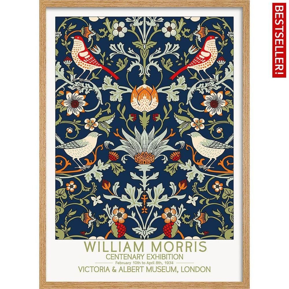 William Morris Birds & Flowers | Great Britain A3 297 X 420Mm 11.7 16.5 Inches / Framed Print -