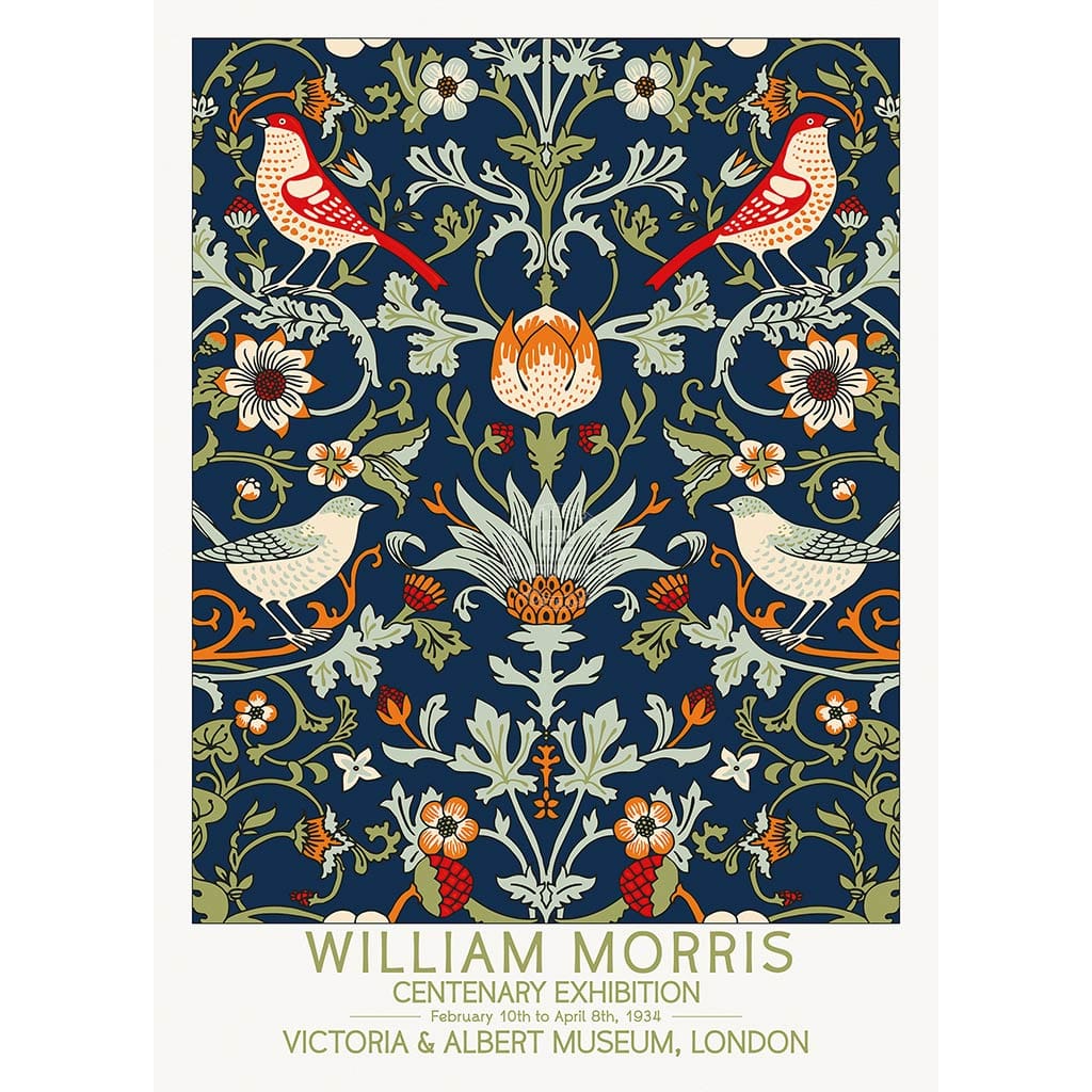 William Morris Birds & Flowers | Great Britain A3 297 X 420Mm 11.7 16.5 Inches / Unframed Print Art