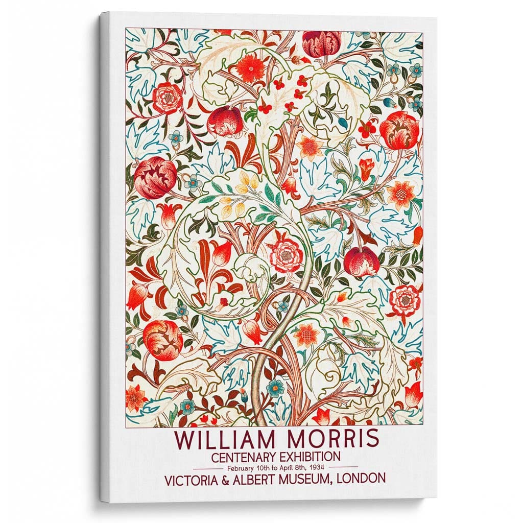 William Morris Flowers | Great Britain A3 297 X 420Mm 11.7 16.5 Inches / Stretched Canvas Print Art