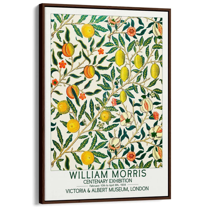 William Morris Fruits | Great Britain A3 297 X 420Mm 11.7 16.5 Inches / Canvas Floating Frame - Dark