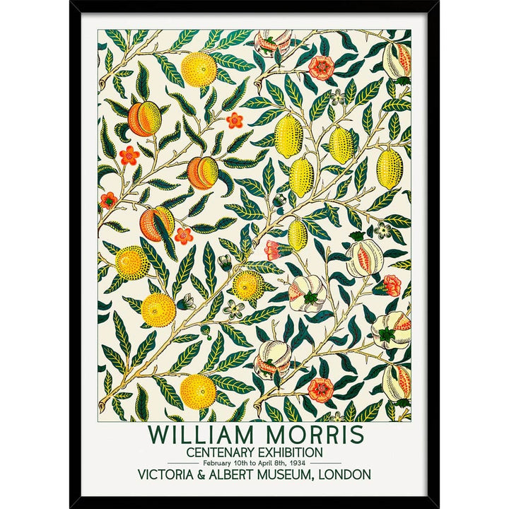 William Morris Fruits | Great Britain A3 297 X 420Mm 11.7 16.5 Inches / Framed Print - Black Timber