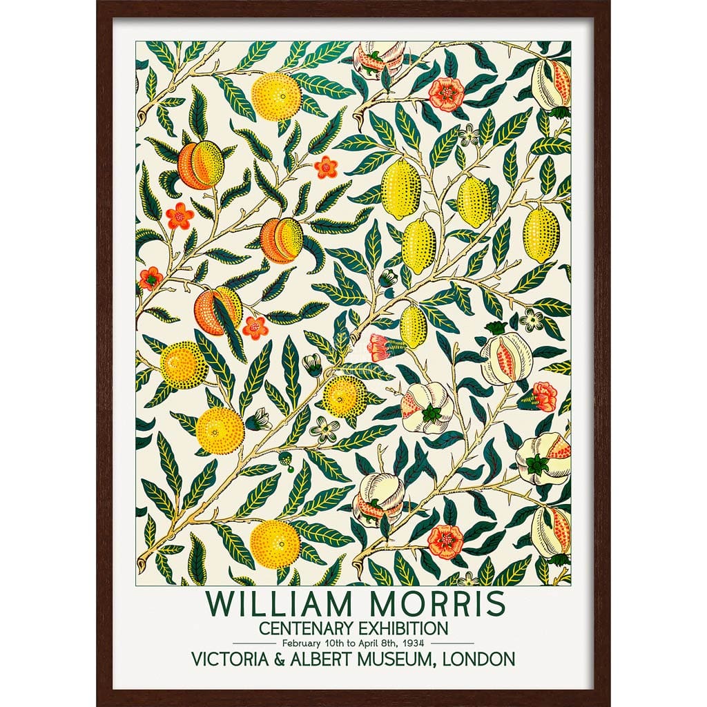 William Morris Fruits | Great Britain A3 297 X 420Mm 11.7 16.5 Inches / Framed Print - Dark Oak