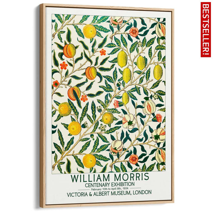 William Morris Fruits | Great Britain A3 297 X 420Mm 11.7 16.5 Inches / Canvas Floating Frame -