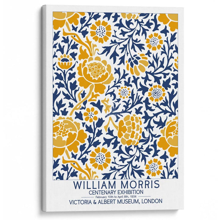 William Morris Gold & Blue | Great Britain A4 210 X 297Mm 8.3 11.7 Inches / Stretched Canvas Print