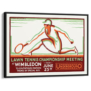 Wimbledon 1928 | United Kingdom A3 297 X 420Mm 11.7 16.5 Inches / Canvas Floating Frame - Black