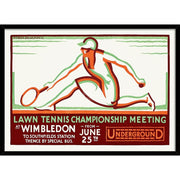 Wimbledon 1928 | United Kingdom A3 297 X 420Mm 11.7 16.5 Inches / Framed Print - Black Timber Art